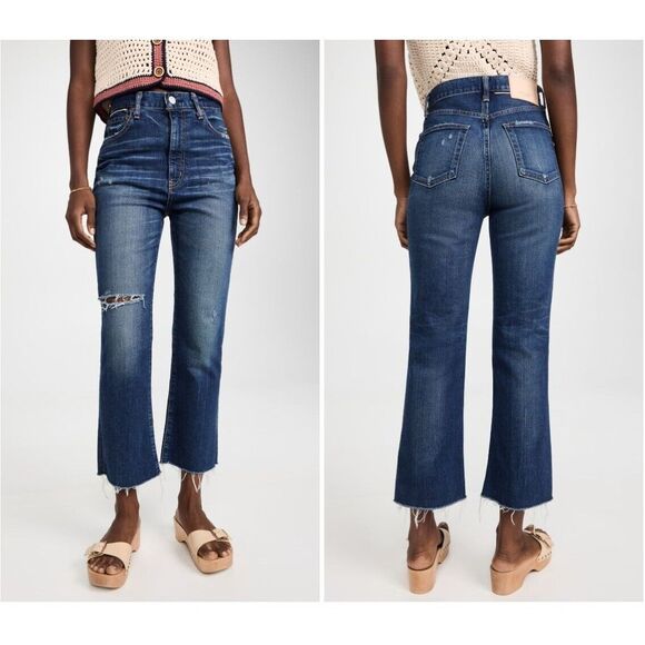 MOUSSY VINTAGE MV Rhode Cropped Flare Jeans Size 25 - Picture 1 of 9